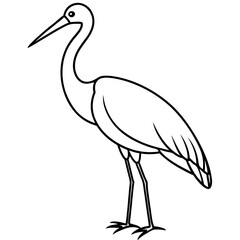 Obraz premium Modern One-Line Stork Art Vector