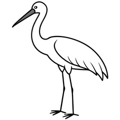 Modern One-Line Stork Art Vector