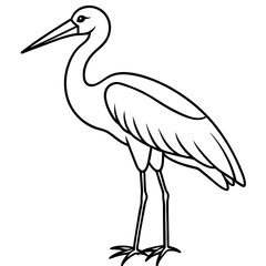 Modern One-Line Stork Art Vector