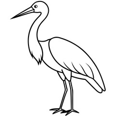 Modern One-Line Stork Art Vector