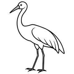 Obraz premium Modern One-Line Stork Art Vector