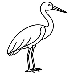 Modern One-Line Stork Art Vector