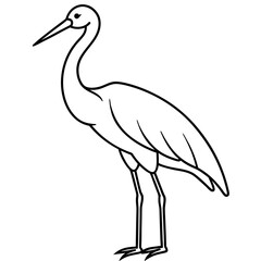 Modern One-Line Stork Art Vector