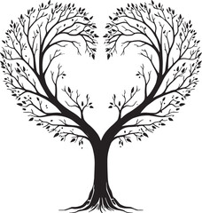 silhouette of tree love