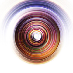Colorful radial motion effect. Abstract rounded background. Color curves and sphere.