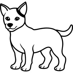 Baby dog black line art vector, Simple bold outline Design vector icon with white background. Pet animal vector 