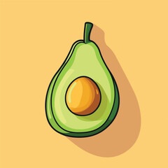 Avocado : Fresh Whole And Half Avocado. Whole and half avocado vector Isolated fresh avocado svg. Half avocado with seed vector illustration design. Art & Illustration