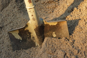 shovel in soil