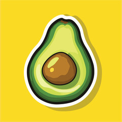Avocado : Fresh Whole And Half Avocado. Whole and half avocado vector Isolated fresh avocado svg. Half avocado with seed vector illustration design. Art & Illustration