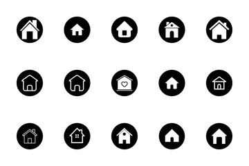 Home icon set isolated Vector illustration