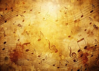 Vintage Warm-Toned Music Notes Banner - Perfect for App Backgrounds