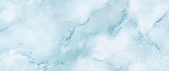 Light blue marble seamless texture background with soft white veins