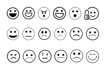 Emoji icon set isolated Vector illustration
