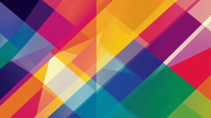 Vibrant geometric abstract art with colorful overlapping shapes