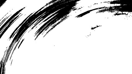Obraz premium Vector grunge texture. Black paint isolated on white background. Black brush strokes sweep across a pristine white background,
