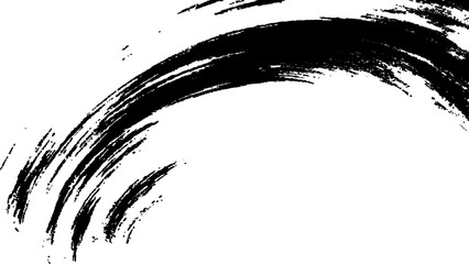 Obraz premium Black ink brush stroke on white background. Abstract grunge background. Black paint isolated on white background. 