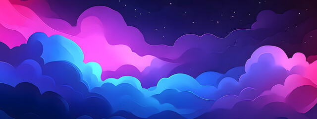 A background of purple and pink clouds with an explosion effect
