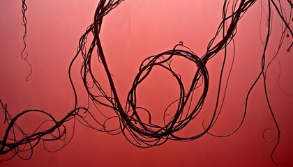 Ethereal Darkness Shifting Through Deep Red Haze