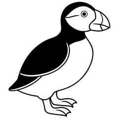 Puffin in a Single Stroke Vector