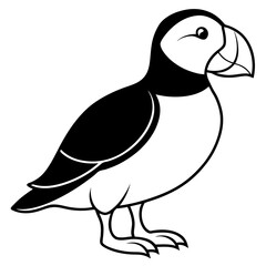Fototapeta premium Puffin in a Single Stroke Vector