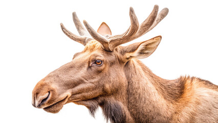Obraz premium Side profile of a moose with detailed fur texture