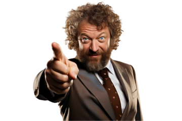 Handsome Man Pointing Forward – Confident and Inspiring Gesture