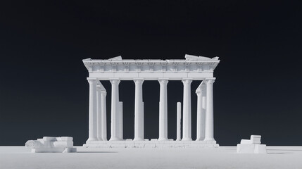 Obraz premium Parthenon Model: A meticulously crafted model of the Parthenon stands in stoic elegance, evoking the grandeur of ancient Greece.