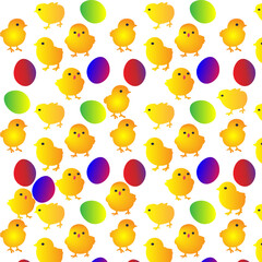 easter pattern chicks and eggs