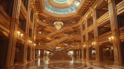Obraz premium The interior of a luxury cruise ship a huge atrium_009