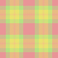 Checker tartan textile texture, expressive fabric vector plaid. Deluxe check background pattern seamless in red and yellow colors.