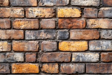 Fototapeta premium Full frame shot of colorful brick wall showing deterioration and irregularities