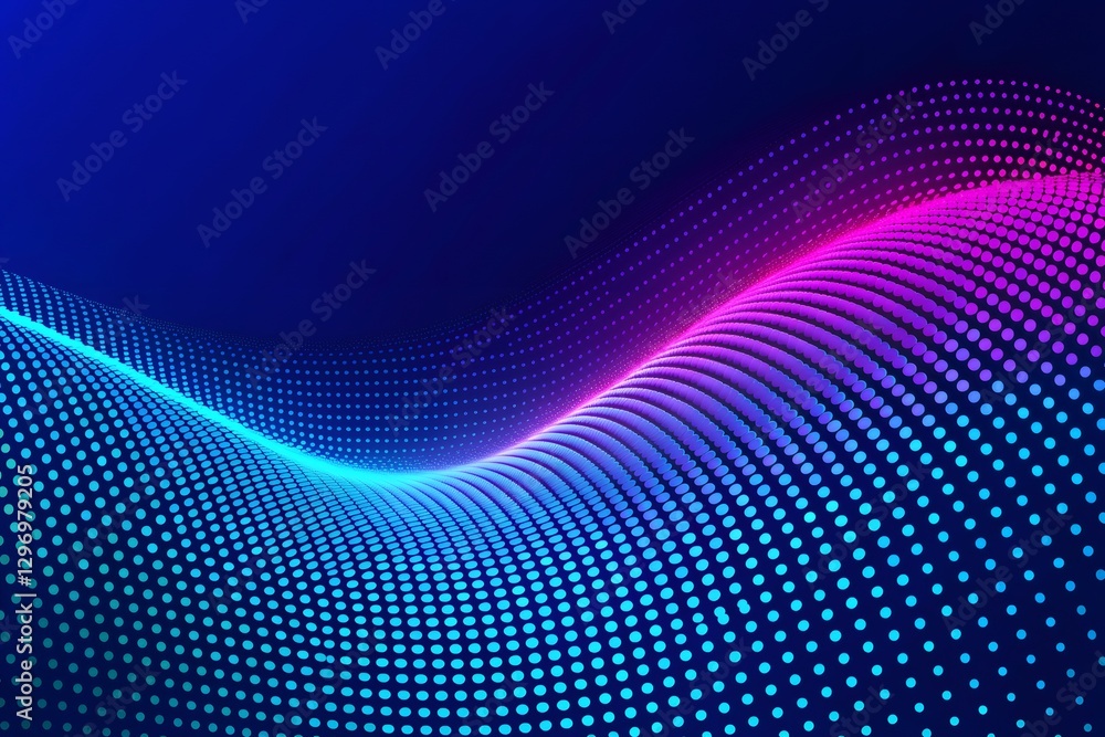 Poster abstract vector wavy lines flowing smooth curve colorful gradient purple blue on background in conce