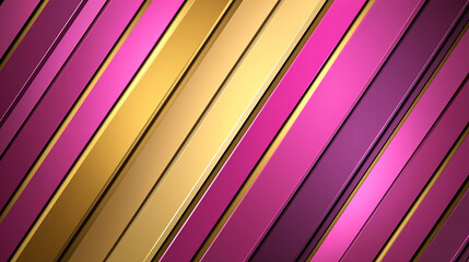 Obraz premium Stunning Pink and Gold Diagonal Stripes Abstract Design