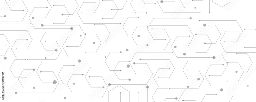 Poster gray and white technology background digital systems hi-tech technology pattern. black on white abst