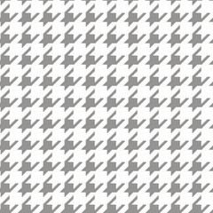 Geometric black and white seamless pattern with pied-de-poule ornament. Monochrome graphic repeating design. Modern minimalist stylish squared background. Vector chequered motif for fabric, textile.
