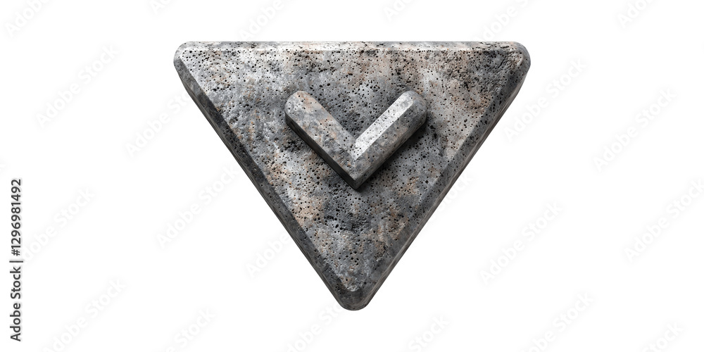Poster rustic stone triangle with arrow design isolated on transparent background