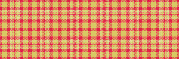 Bed plaid texture background, choose check pattern vector. Chinese new year seamless fabric tartan textile in yellow and red colors.