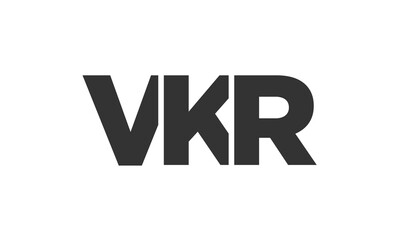 VKR logo design template with strong and modern bold text. Initial based vector logotype featuring simple and minimal typography. Trendy company identity.