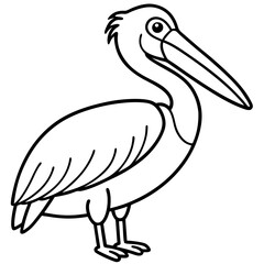 Single Line Pelican Vector Artwork