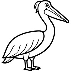 Single Line Pelican Vector Artwork