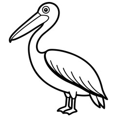 Single Line Pelican Vector Artwork