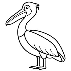 Single Line Pelican Vector Artwork