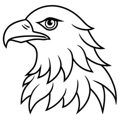 Sleek Eagle Outline in Vector Format