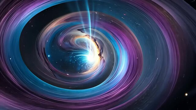 Silhouetted figure being pulled into a glowing space-time vortex, surreal journey through dimensions
Concept of time travel and interdimensional exploration