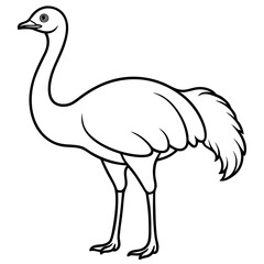 Obraz premium Sleek Ostrich Outline in Vector Style