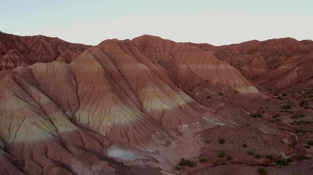 valley of the moon in argentina drone traveling in cusi cusi jujuy