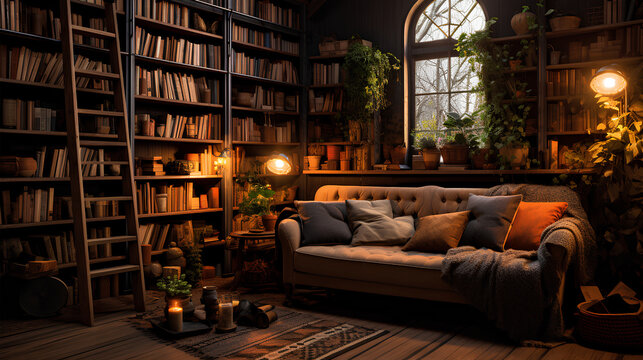 cosy home library