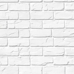 White brick wall texture background, for interior design, wallpaper, or building material samples