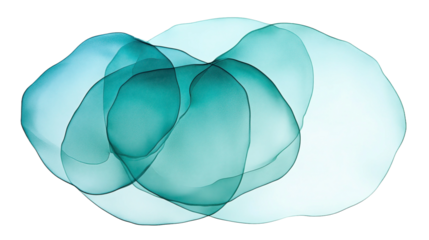 The image is a collage of blue shapes that resemble bubbles isolated on white or transparent background, png clipart