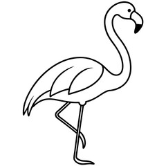 Stylized Flamingo in One Line Art